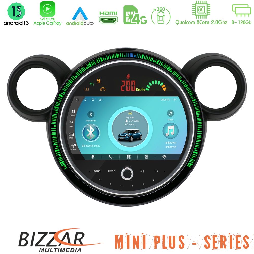 Bizzar oem Mini Countryman r60 8core Android13 8+128gb Navigation Multimedia System 9 (New 2024 Style) u-mn-8802