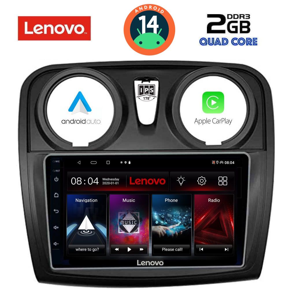 LENOVO LVD 2108_CPA (9inc) MULTIMEDIA TABLET for DACIA LOGAN – SANDERO mod. 2012-2019