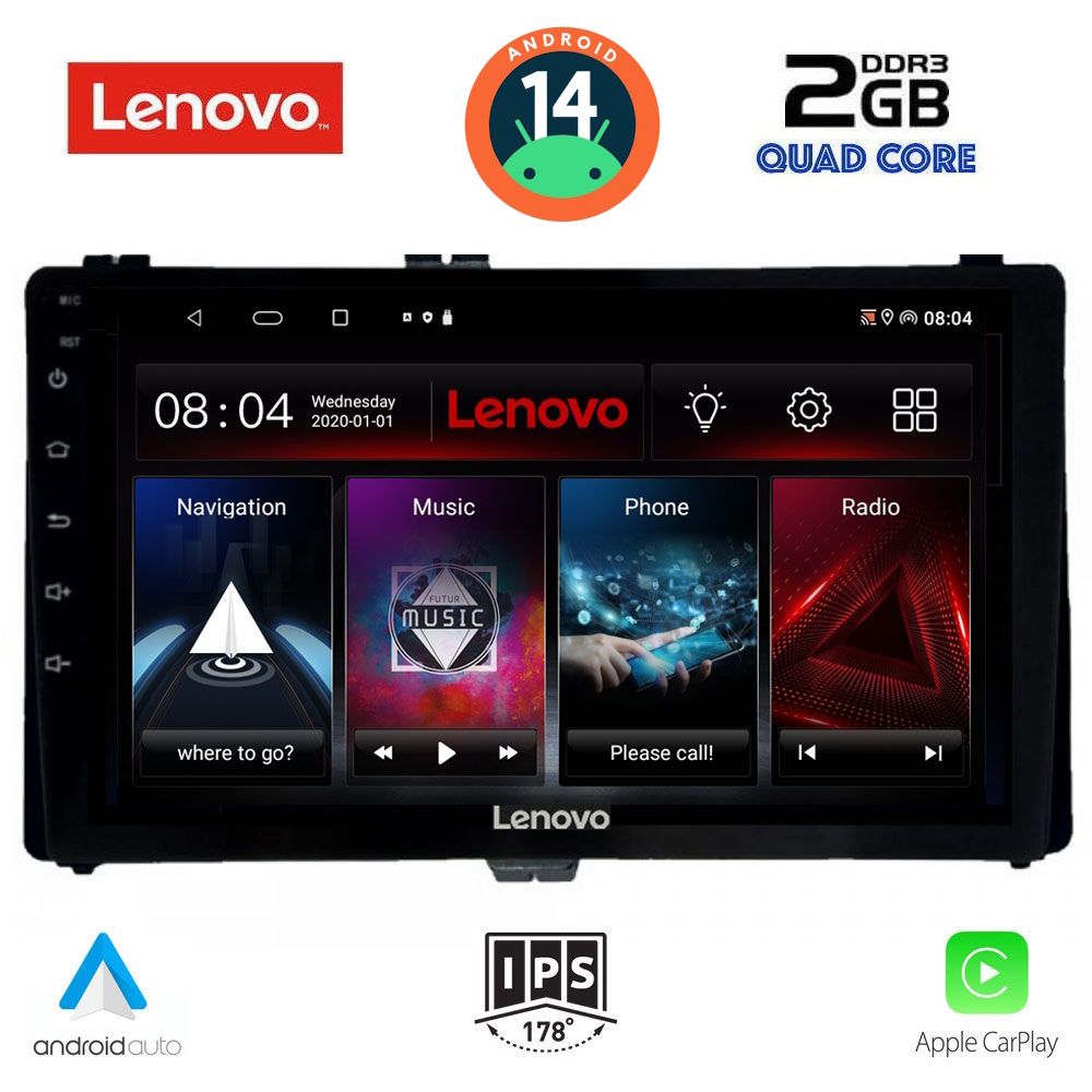 LENOVO LVD 2703_CPA (9inc) MULTIMEDIA TABLET for TOYOTA AURIS mod. 2015&gt; – AYGO X mod. 2022> – COROLLA mod. 2017-2019