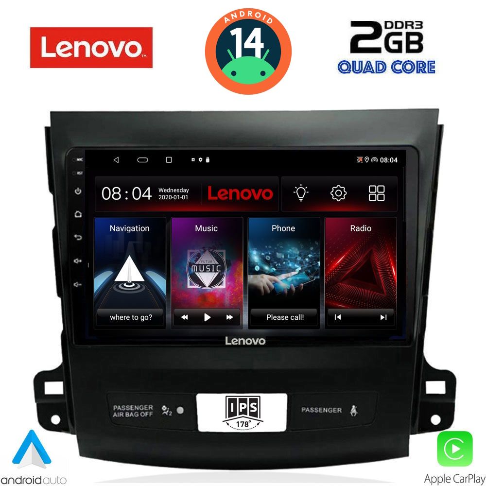 LENOVO LVD 2442_CPA (9inc) MULTIMEDIA TABLET for CITROEN C-CROSSER | MITSUBISHI OUTLANDER | PEUGEOT 4007 mod. 2006-2012