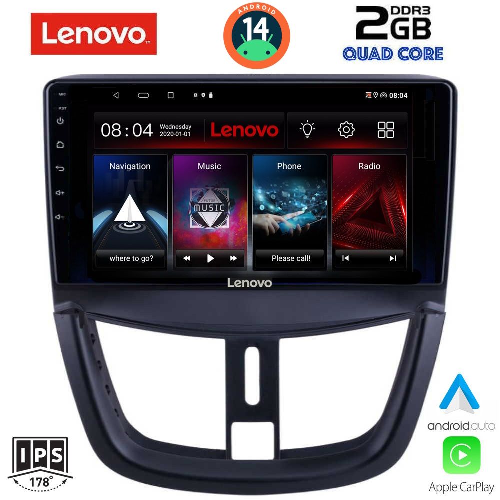 LENOVO LVD 2507_CPA (9inc) MULTIMEDIA TABLET for PEUGEOT 207 mod. 2007