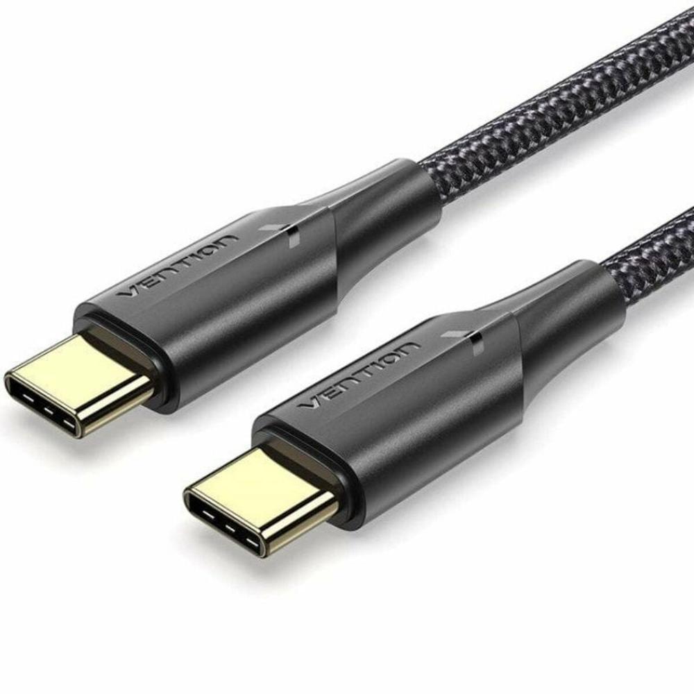 VENTION Nylon Braided Type-C to Type-C 3A Cable 1.5M Black LED Type (TAUBG) (VENTAUBG)