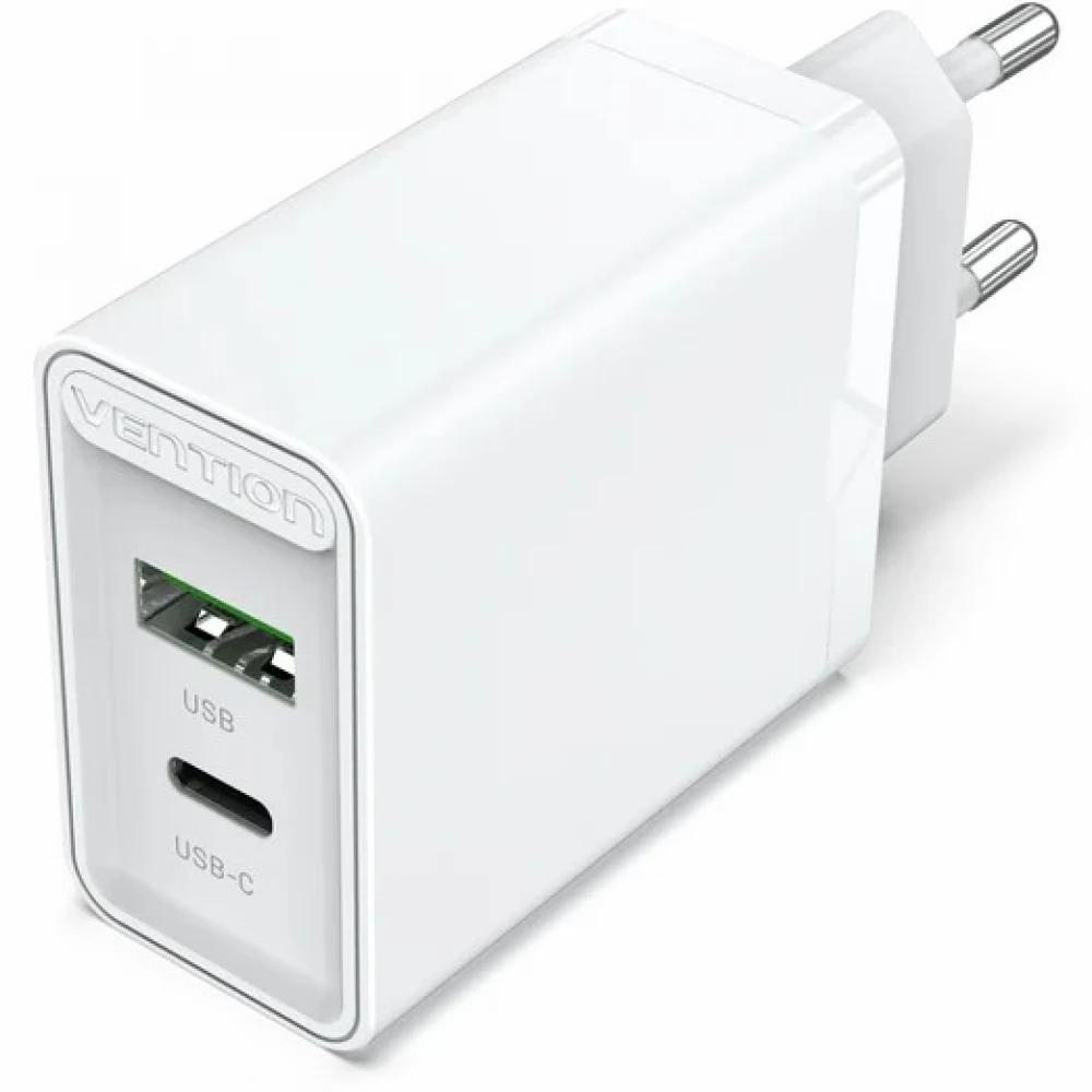 VENTION 2-Port USB (A+C) Wall Charger (18W/20W) EU White (FBBW0-EU) (VENFBBW0-EU)