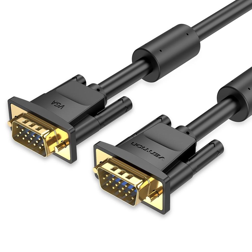 VENTION VGA (3+6) Male to Male Cable with Ferrite Cores 1M Black (DAEBF) (VENDAEBF)