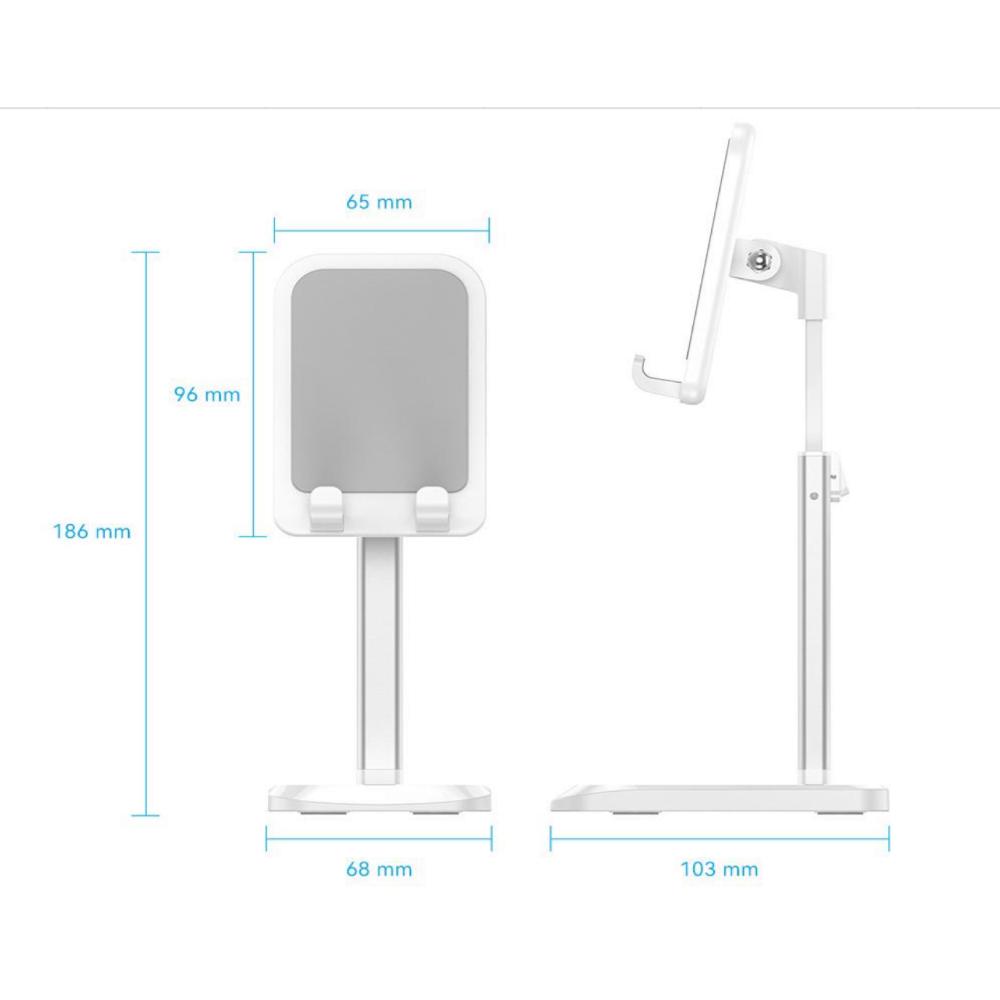 VENTION Height Adjustable Desktop Smartphone Stand White Aluminum Alloy Type (KCQW0) (VENKCQW0)