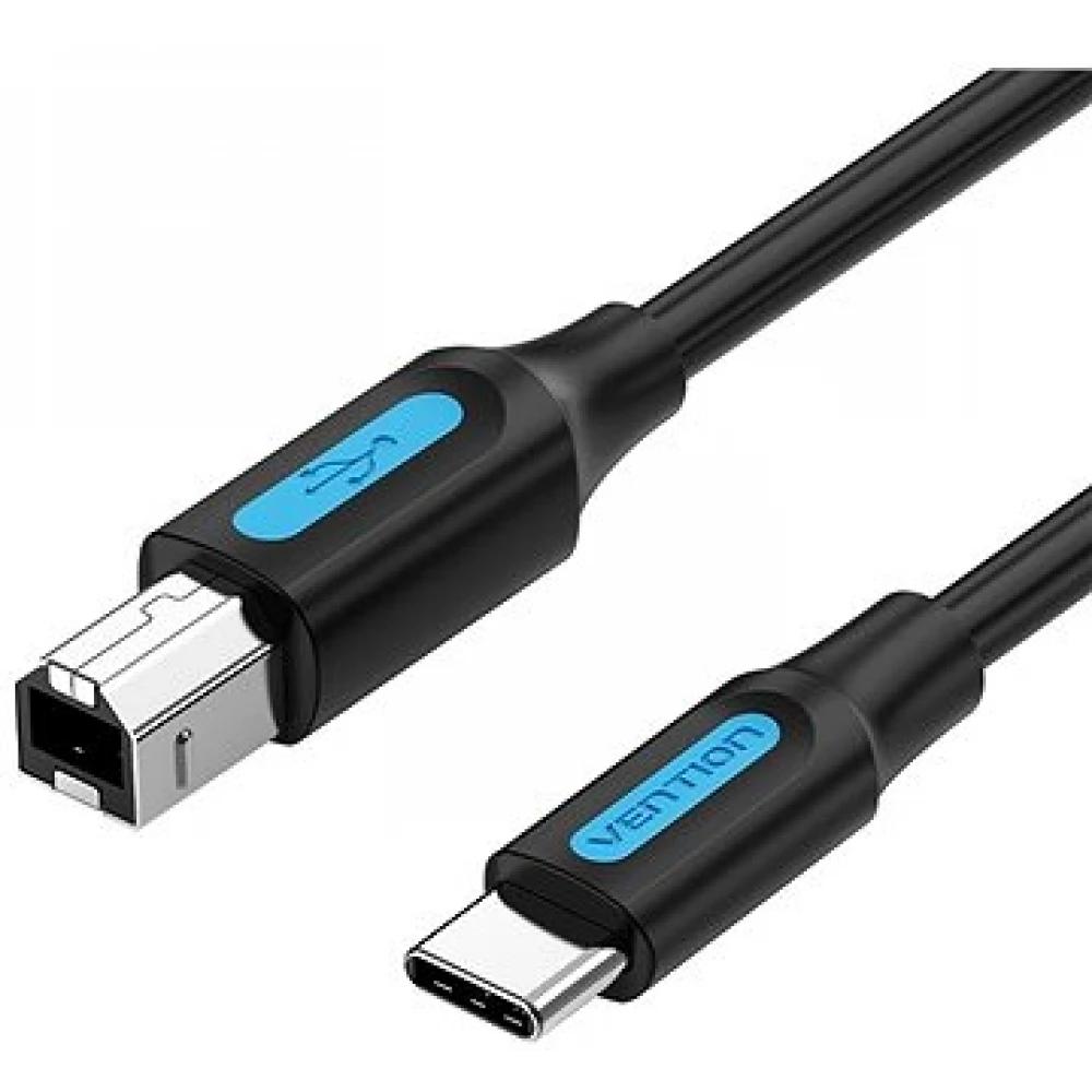 VENTION USB 2.0 Type-C Male to B Male 2A Print Cable 1M Black (CQUBF) (VENCQUBF)