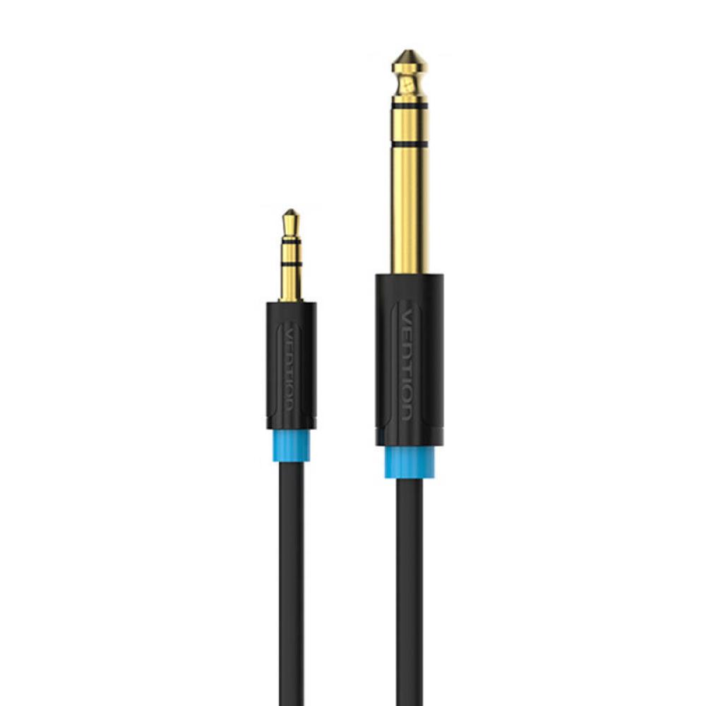 VENTION 3.5mm Male to 6.5mm Male Audio Cable 0.5M Black (BABBD) (VENBABBD)