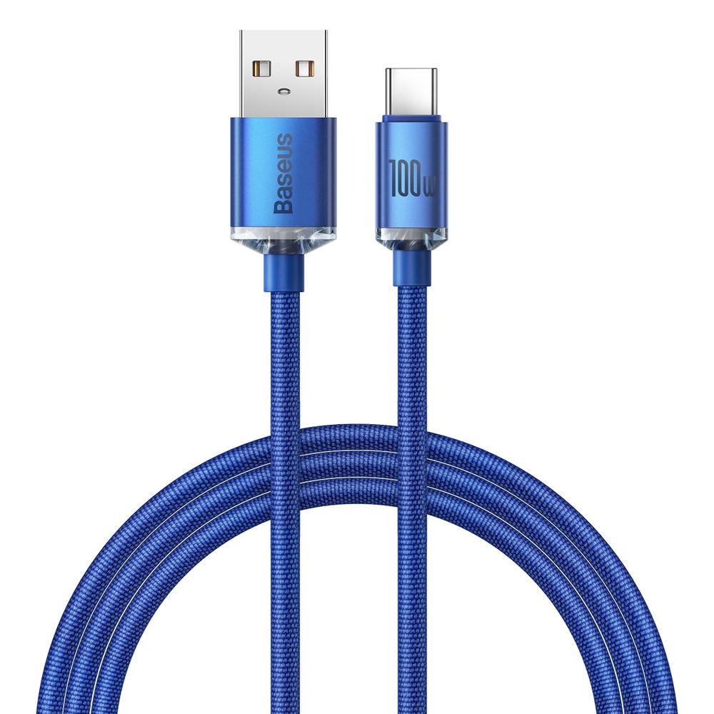 Baseus Crystal Shine Braided USB 2.0 Cable USB-C male - USB-A male Μπλε 1.2m (CAJY000403) (BASCAJY000403)