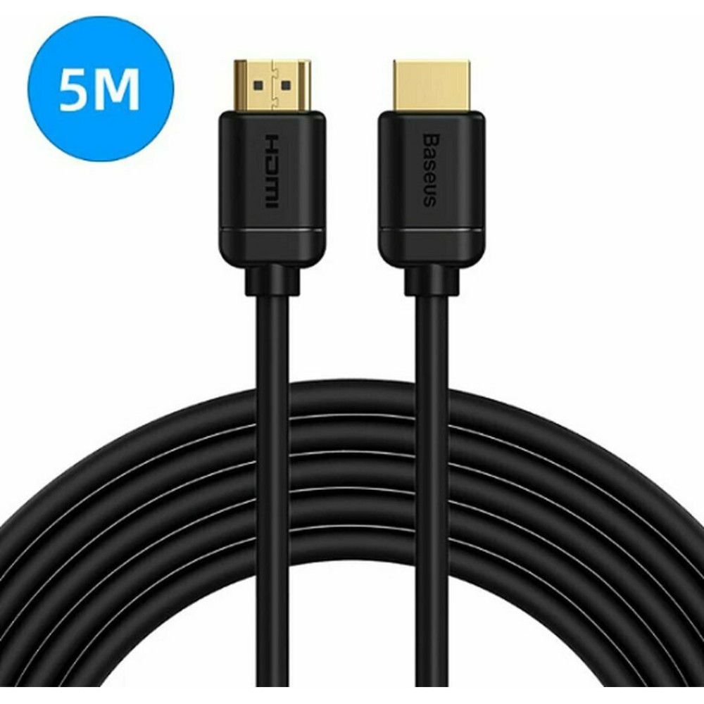 Baseus 2x HDMI 2.0 4K 30Hz Cable, 3D, HDR, 18Gbps, 5m Black (CAKGQ-D01) (BASCAKGQ-D01)