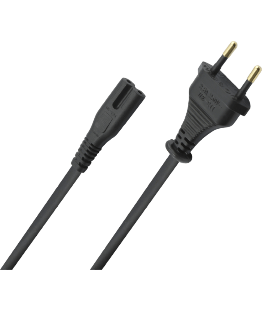 Oehlbach Powercord C7 Καλώδιο CEE7/16 - C7 5m Μαύρο (Τεμάχιο) 12080