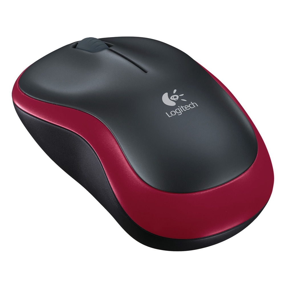 Logitech M185 Optical Mouse (Red, Wireless) (LOGM185BLKRED)