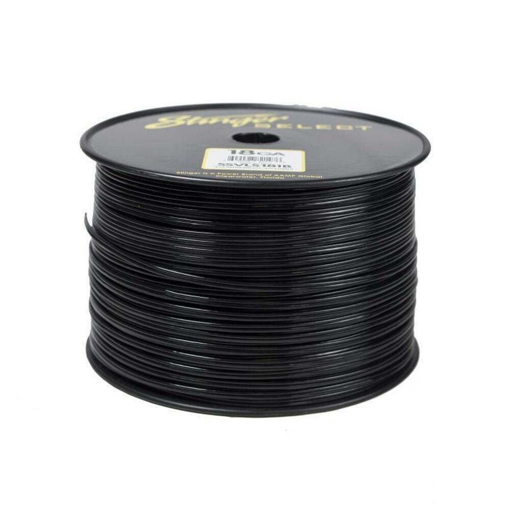 18ga Black Speaker Wire 1000ft Spool