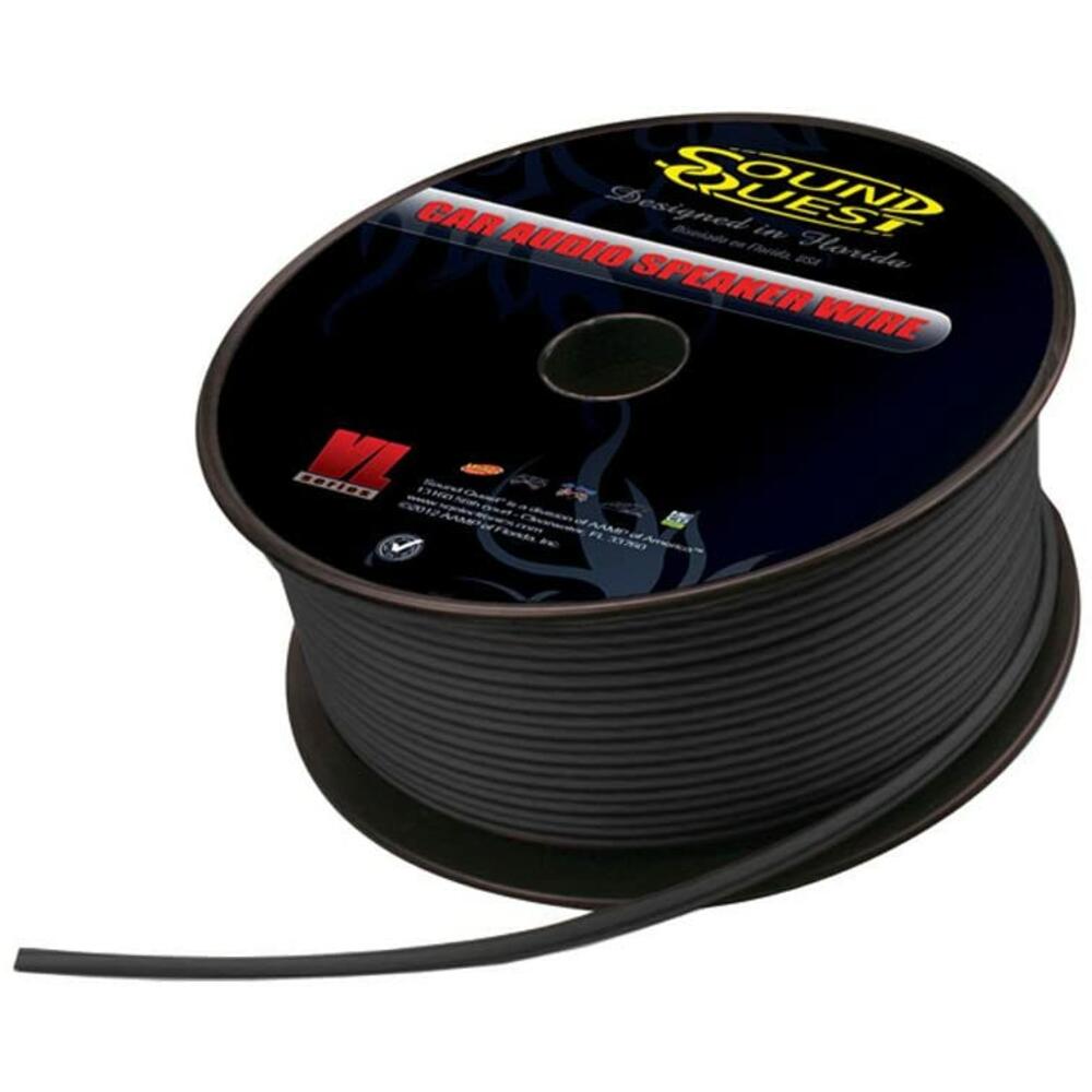 12 Gauge car Audio Speaker Wire Sound Quest Sqvls12bk Stinger vl Matte Black