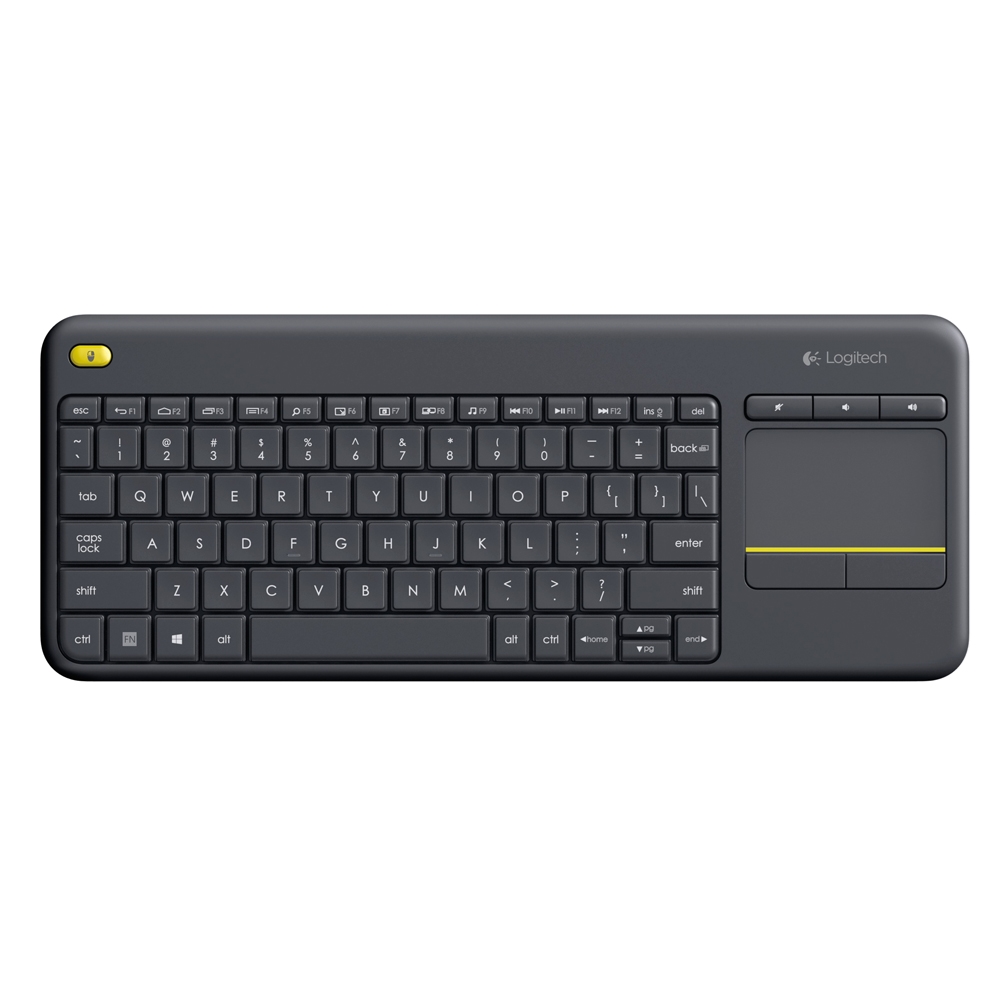 Logitech K400 Plus Ασύρματο Πληκτρολόγιο με Touchpad Αγγλικό US Black (920-007145) (LOGK400)