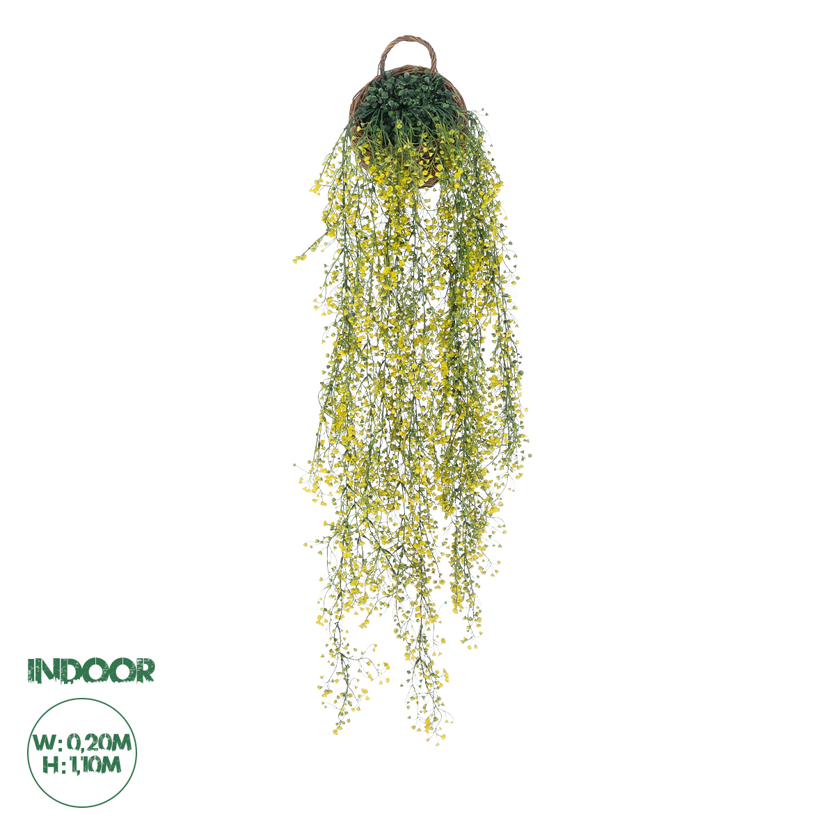 GloboStar® Artificial Garden GOLDEN BELL WILLOW 4 HANGING PLANT 20632 Κρεμαστό Τεχνητό Διακοσμητικό Φυτό Ιτίας Y110cm