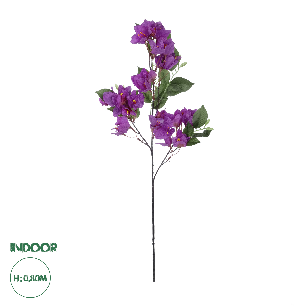 GloboStar® Artificial Garden BOUGAUVILLEA BRANCH 20646 Τεχνητό Διακοσμητικό Κλαδί Μπουκανβίλιας Μωβ Y80cm