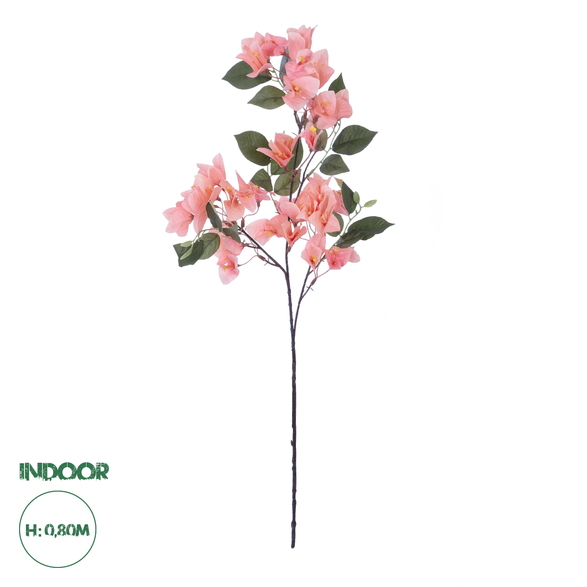 GloboStar® Artificial Garden BOUGAUVILLEA BRANCH 20647 Τεχνητό Διακοσμητικό Κλαδί Μπουκανβίλιας Ροζ - Πορτοκαλί Y80cm