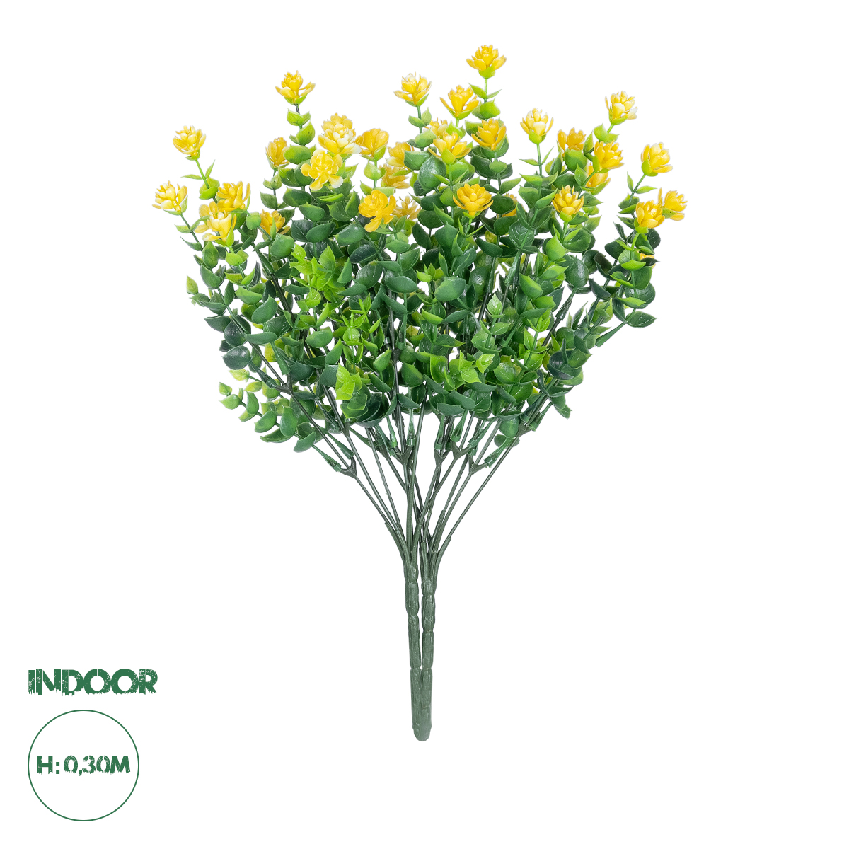 GloboStar® Artificial Garden BUTTERCUP BRANCH 21063 Διακοσμητικό Κλαδί Ρανούγκουλο σετ 2 τεμάχια Φ20 x Υ30cm