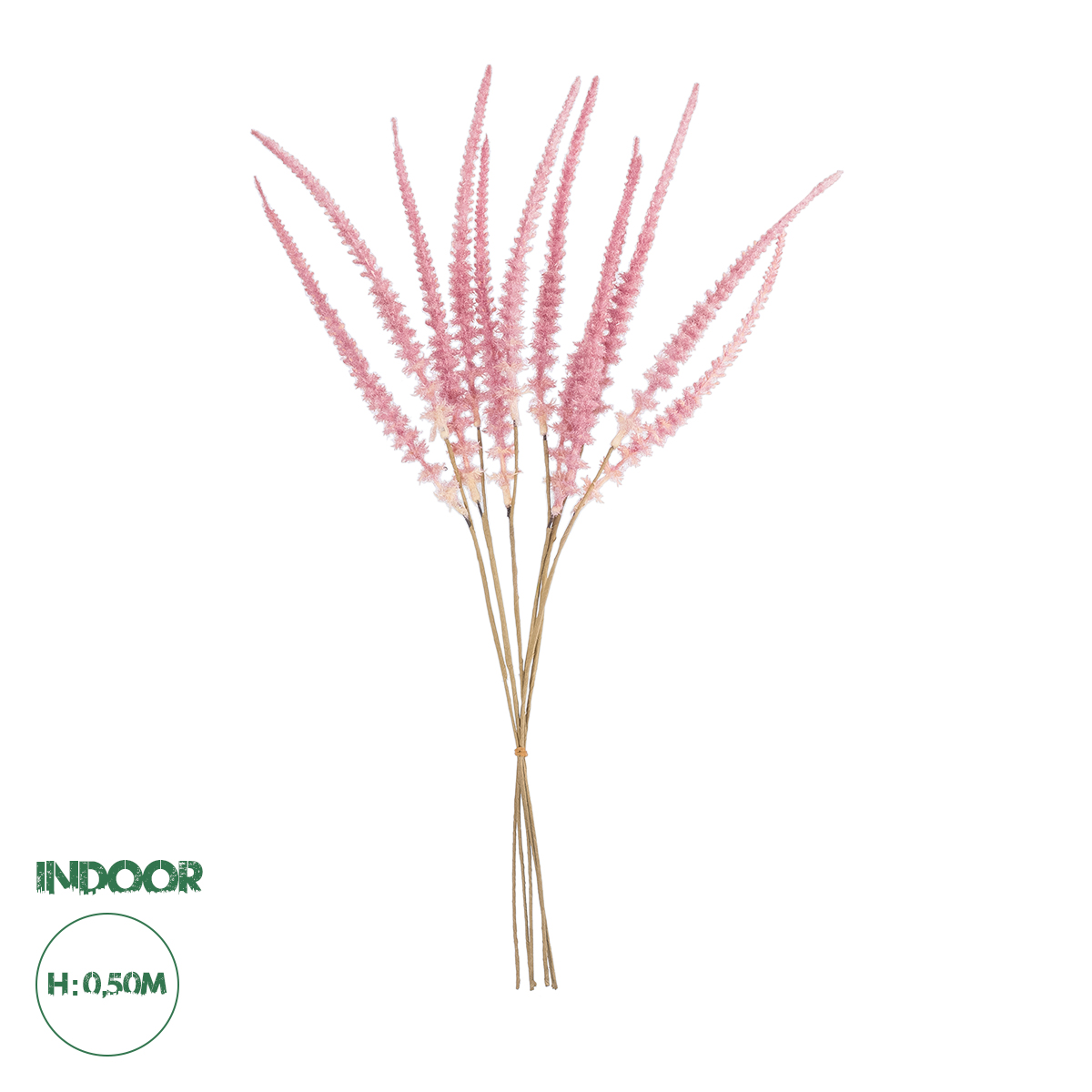 GloboStar® Artificial Garden PALE PINK SAGE BOUQUET 21090 Τεχνητό Διακοσμητικό Μπουκέτο Στάχι Απαλό Ροζ Y50cm