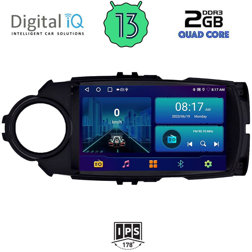 DIGITAL IQ BXB 1737FL_GPS (9inc) MULTIMEDIA TABLET for TOYOTA YARIS mod. 2015-2020