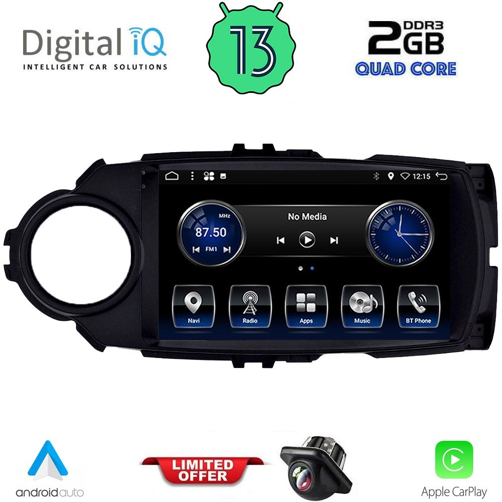 DIGITAL IQ BXH 3737FL_CPA (9inc) MULTIMEDIA TABLET for TOYOTA YARIS mod. 2015-2020