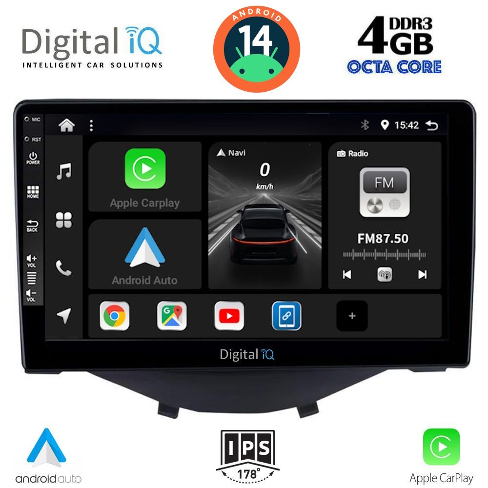 DIGITAL IQ BXF 6715_CPA CLIMA (9inc) MULTIMEDIA TABLET for CITROEN C1-PEUGEOT 108-TOYOTA AYGO mod. 2014&gt;