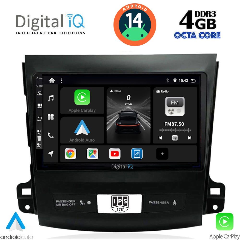 DIGITAL IQ BXF 6442_CPA (9inc) MULTIMEDIA TABLET for CITROEN C-CROSSER | MITSUBISHI OUTLANDER | PEUGEOT 4007 mod. 2006-2012