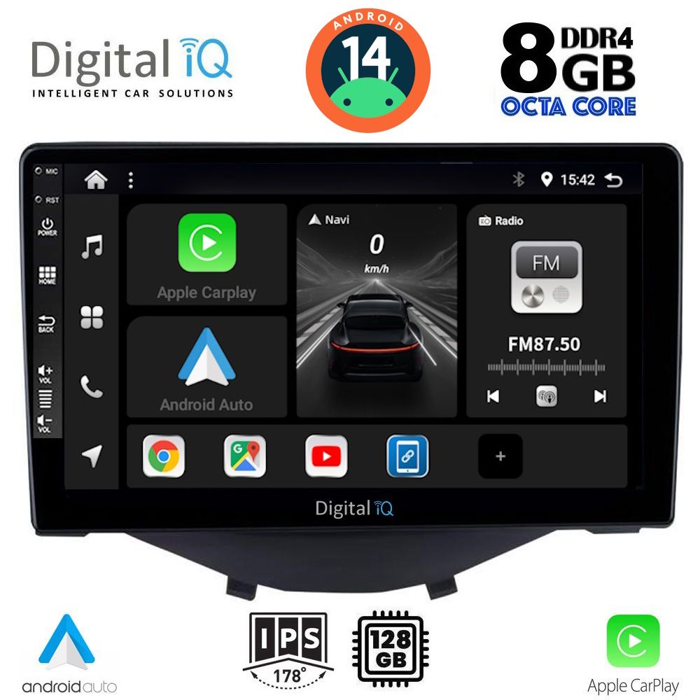 DIGITAL IQ BXF 7715_CPA CLIMA (9inc) MULTIMEDIA TABLET for CITROEN C1-PEUGEOT 108-TOYOTA AYGO mod. 2014&gt;