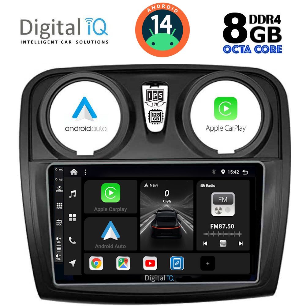 DIGITAL IQ BXF 7108_CPA (9inc) MULTIMEDIA TABLET for DACIA LOGAN – SANDERO mod. 2012-2019