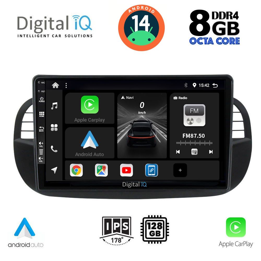 DIGITAL IQ BXF 7130_CPA (9inc) MULTIMEDIA TABLET for FIAT 500 mod. 2007-2015