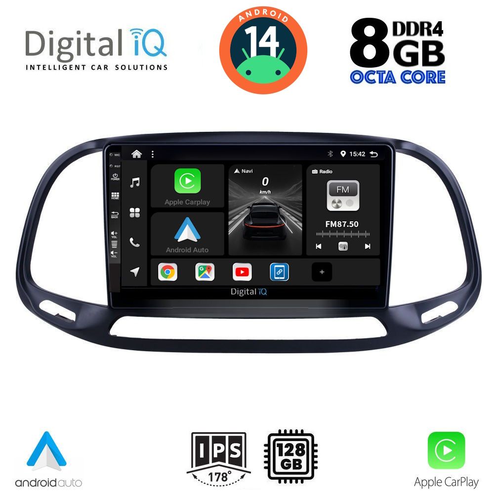 DIGITAL IQ BXF 7138_CPA (9inc) MULTIMEDIA TABLET for FIAT DOBLO – OPEL COMBO mod. 2015-2018