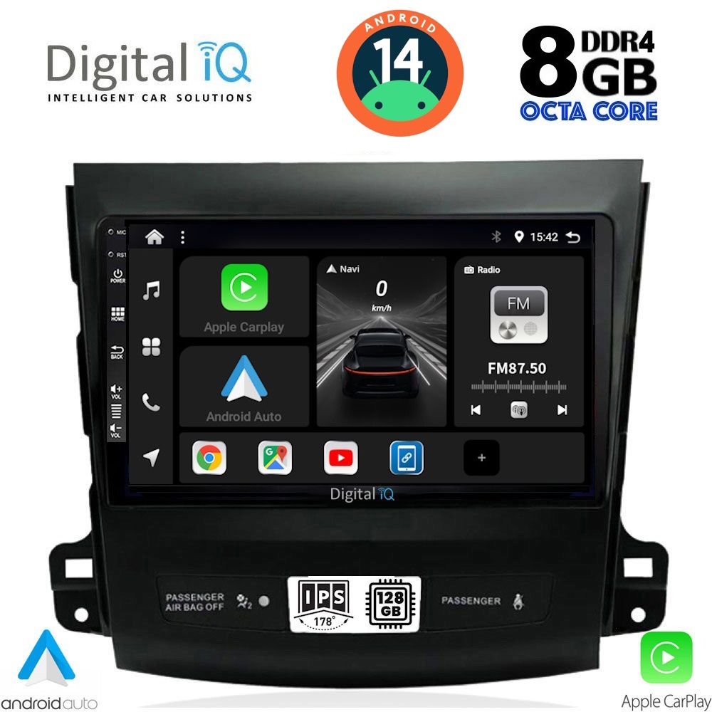 DIGITAL IQ BXF 7442_CPA (9inc) MULTIMEDIA TABLET for CITROEN C-CROSSER | MITSUBISHI OUTLANDER | PEUGEOT 4007 mod. 2006-2012