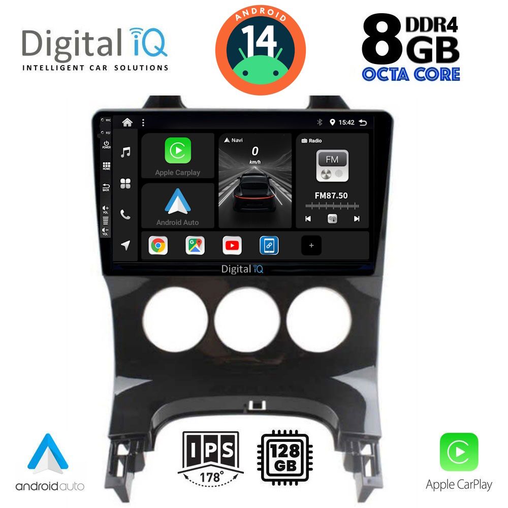 DIGITAL IQ BXF 7515_CPA A/C (9inc) MULTIMEDIA TABLET for PEUGEOT 3008 mod. 2008-2016 με A/C