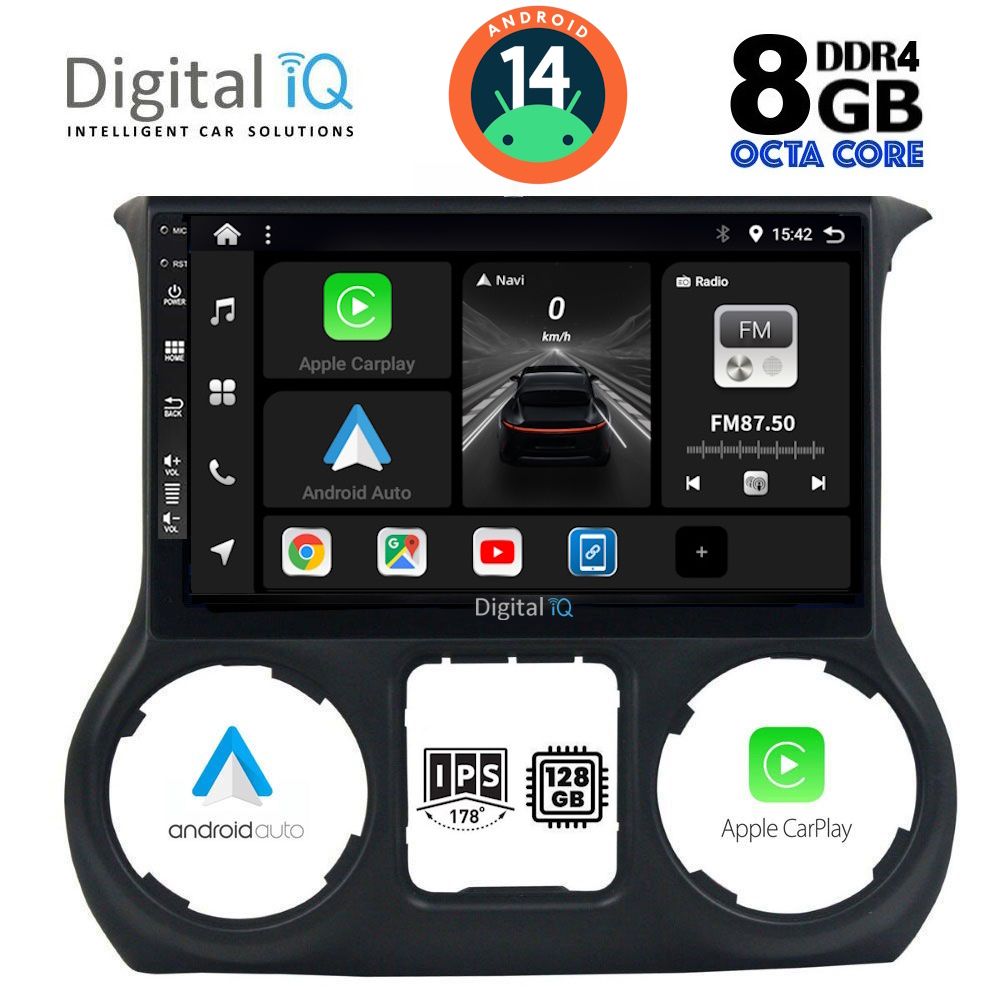 DIGITAL IQ BXF 7296_CPA (10inc) MULTIMEDIA TABLET for JEEP WRANGLER mod. 2014-2017