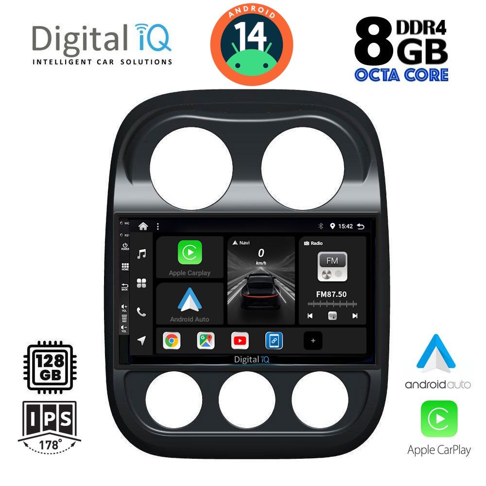 DIGITAL IQ BXF 7277_CPA (10inc) MULTIMEDIA TABLET for JEEP COMPASS - PATRIOT mod. 2007-2016