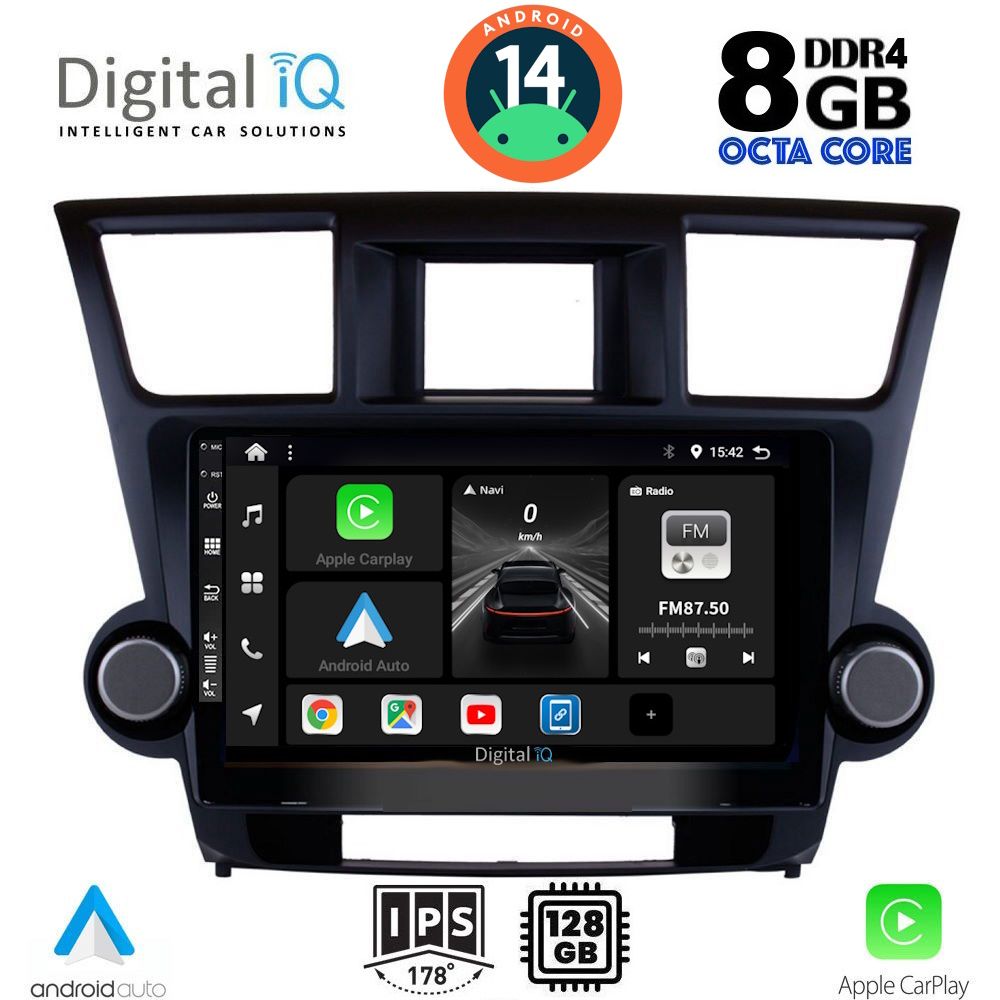 DIGITAL IQ BXF 7719_CPA (10inc) MULTIMEDIA TABLET for TOYOTA HIGHLANDER mod. 2008-2015