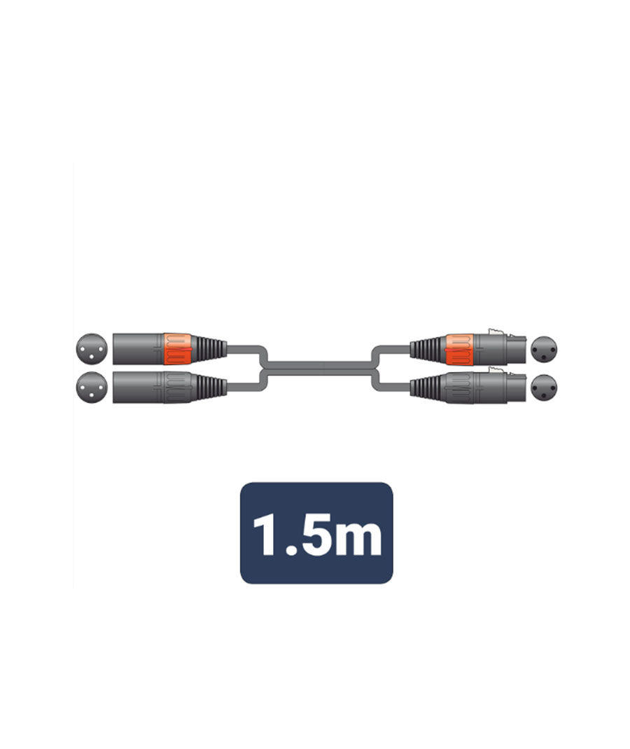 2XF-2XM150 Καλώδιο Ήχου 2 x XLR Female - 2 x XLR Male 1.5m (Τεμάχιο) 19736