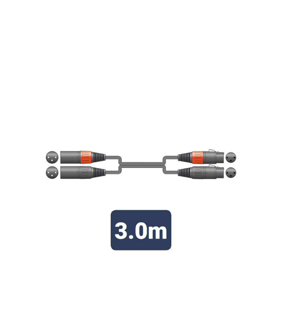 2XF-2XM300 Καλώδιο Ήχου 2 x XLR Female - 2 x XLR Male 3m (Τεμάχιο) 19735