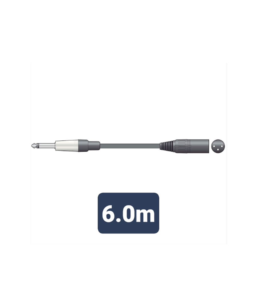 M6J-XM600 Καλώδιο Ήχου 6.3mm Mono Jack Plug - XLR Male 6m (Τεμάχιο) 19985