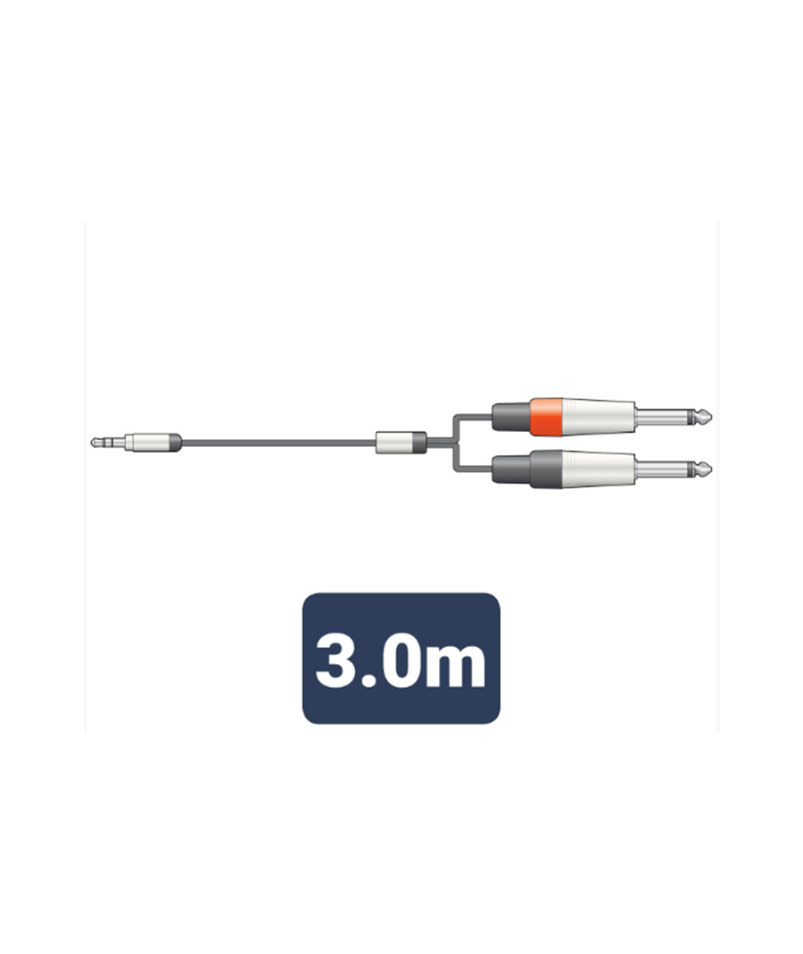 S3J-26J300 Καλώδιo Ήχου 3.5mm Stereo Jack Plug - 2 x 6.3mm Mono Jack Plugs 3m (Τεμάχιο) 20122