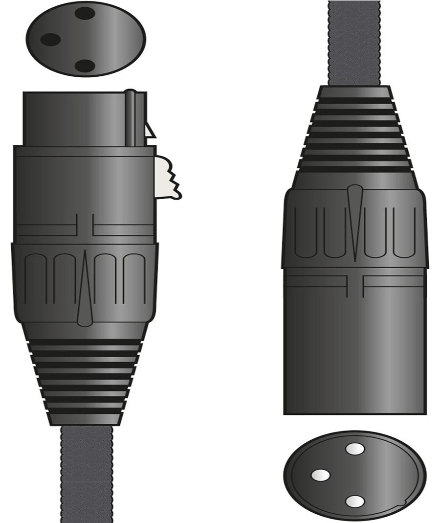 Citronic 190.266UK Ρετρό Πλεκτό Καλώδιο Μικροφώνου XLR F-XLR M 1.5m Μαύρο (Τεμάχιο) 17434