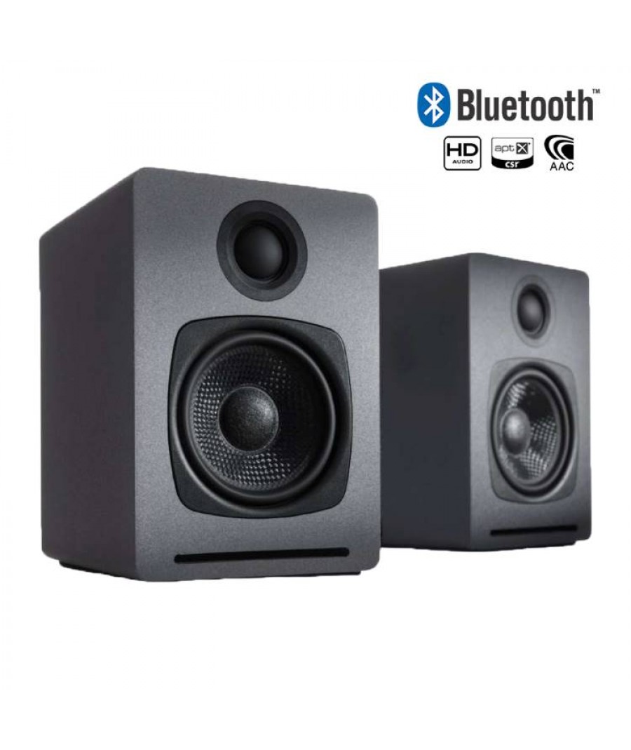 Audioengine A1 Bluetooth Αυτοενισχυόμενα Ηχεία Βιβλιοθήκης 2.75'' 15W RMS Μαύρο/Γκρι (Ζεύγος) 11074