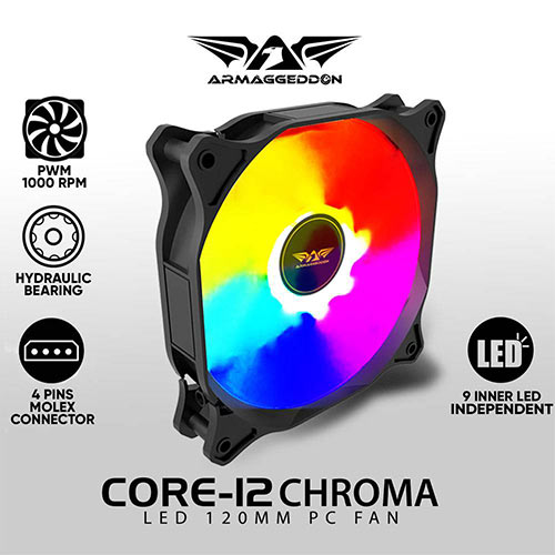 ARMAGGEDDON PC COOLING FAN CORE-12 RGB EFFECTS