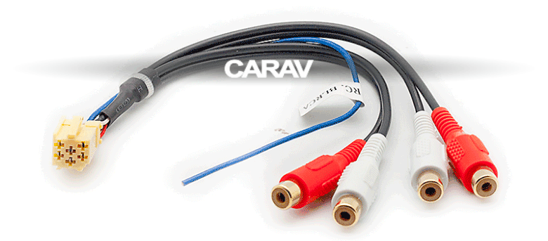 CARAV Industries Inc. Line out adapter- Yellow mini ISO to 4 x RCA 15.201