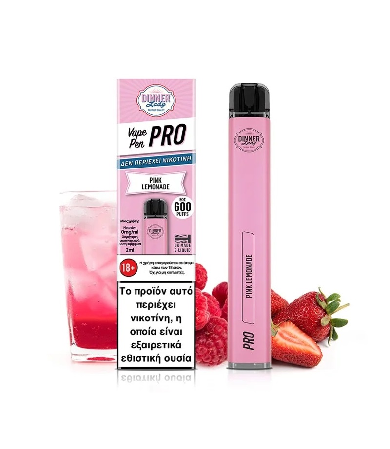 Dinner Lady Vape Pen Pro Pink Lemonade 2ml 0mg Χωρίς Νικοτίνη