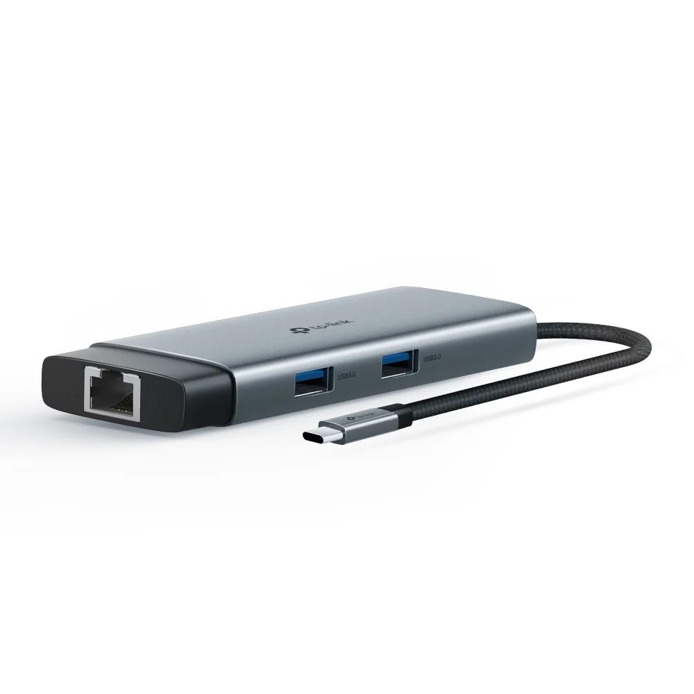 TP-LINK USB-C Docking Station with HDMI 4K PD Ethernet Gray (UH6120C) (TPUH6120C)