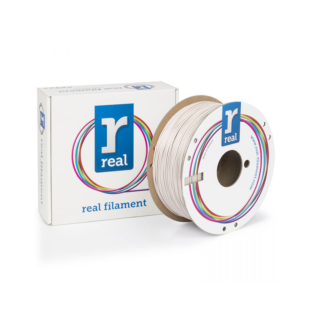 REAL PETG Recycled 3D Printer Filament -White - spool of 1Kg -1.75mm (REALPETGRWHITE1000MM175)