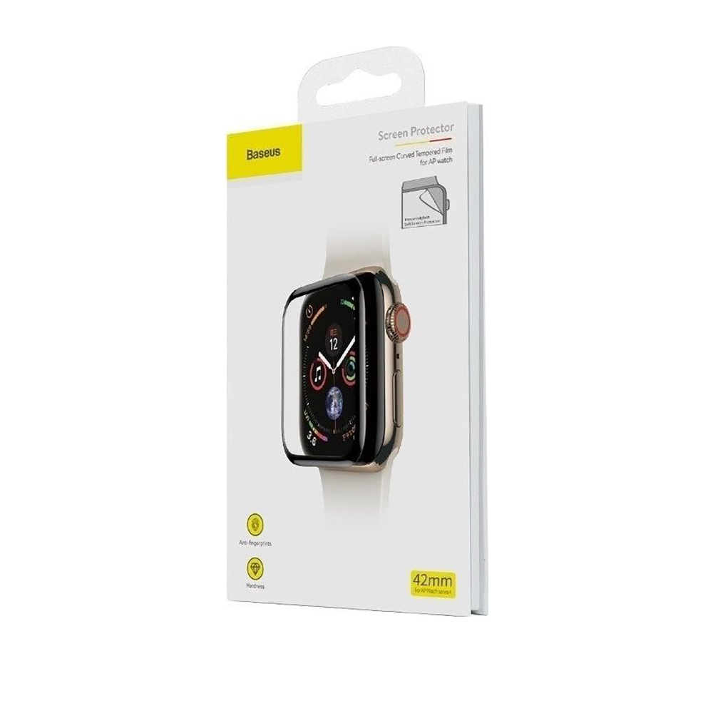 Baseus iWatch 0.2 mm, Full-screen curved T-Glass soft screen protector 42mm, Black (SGAPWA4-F01) (BASSGAPWA4-F01)