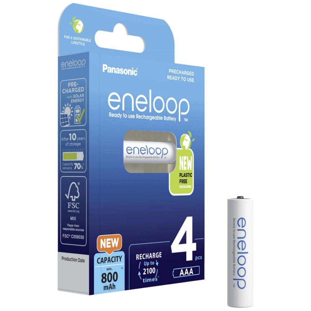 Panasonic Eneloop Επαναφορτιζόμενες Μπαταρίες AAA Ni-MH 800mAh 4τμχ (37941535) (PAN37941535)