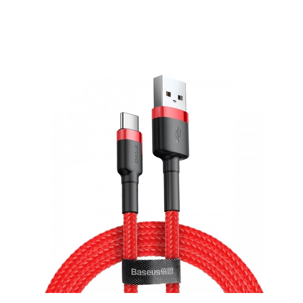 Baseus Cafule Braided USB 2.0 Cable USB-C male - USB-A male Κόκκινο 1m (CATKLF-B09) (BASCATKLFB09)